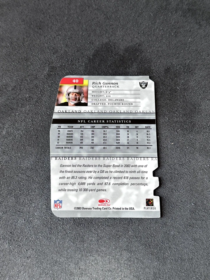 Rich Gannon 2003 Donruss Elite Aspirations 52/88 - Image 2 of 2