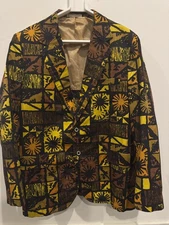 Vtg 60s Sandwich isles Tiki Jacket Blazer Hawaiian NOS Mens Sz 44 L XL Sun