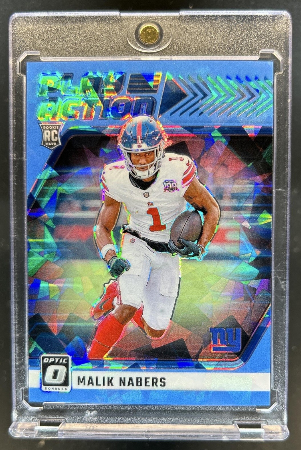 2024 Panini Donruss Optic Malik Nabers Play Action RC Ice Rookie #/15 Giants