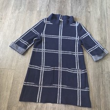 Anthropology Moth Sweater Dress Blue And White Size M