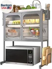 Kitchen Countertop Microwave Oven Rack, Microwave Stand，Microwave Shelf with Sto