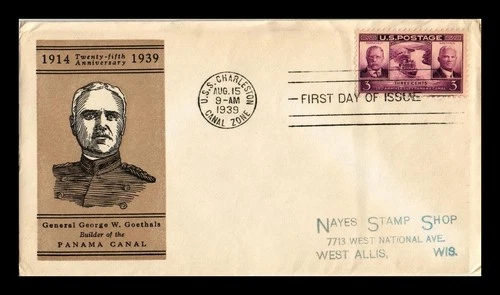 DR JIM STAMPS US COVER PANAMA CANAL 25TH ANNIVERSARY FDC SCOTT 856 LINPRINT