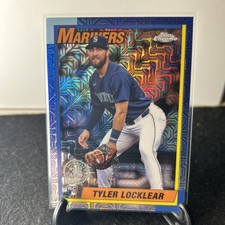 2025 Topps Chrome 1990 Aqua Mojo Refractor Tyler Locklear RC Mariners /199