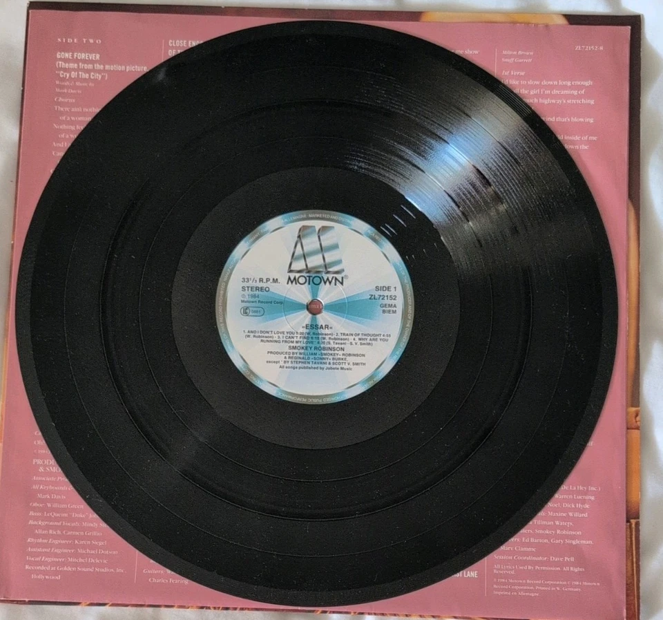 Smokey Robinson - Essar LP 1984 Soul R&B Motown ZL72152 German Press with inner - Image 4 of 4