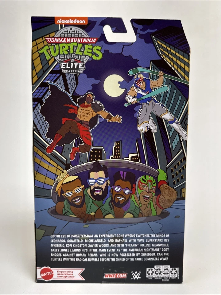 Figura de acción TMNT X WWE Elite Collection Seth "Freakin" Rollins Leonardo sellada Foto 4 de 4