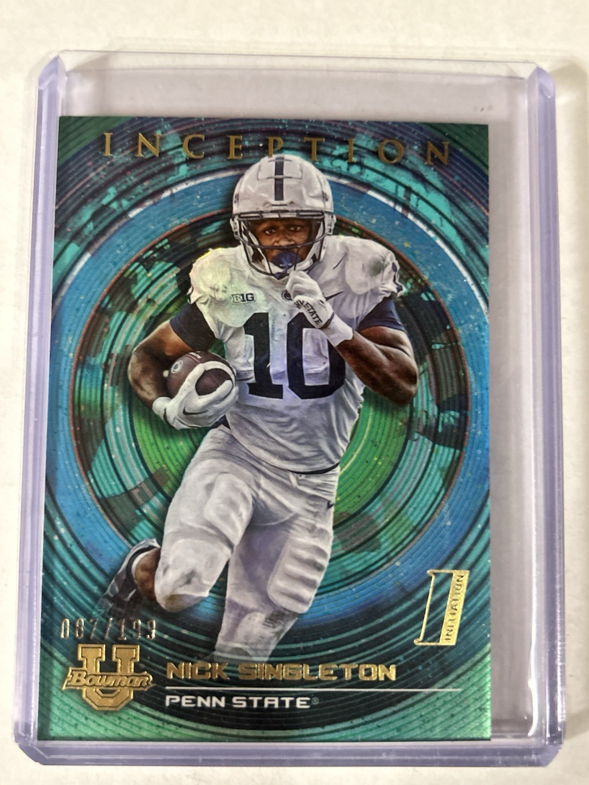 2022-23 Bowman Inception University - Nick Singleton #15 Aqua Foil V2 /199 (RC)