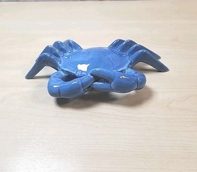Andrea By Sadek Porcelain Blue Crab Beach Figurine Nautical Ocean Ceramic_AP