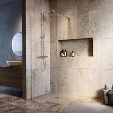 800mm Brushed Nickel Shower Screen for Wet Room & Walk In Shower – Corv CORNK800