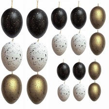 34Pcs Easter Eggs Ornaments for Tree Decorations, Neutral Beige White Black G...