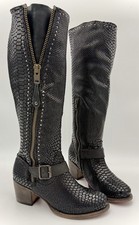 Freebird Carson | Black Croco | Sz 9 - Women&rsquo;s Leather Knee High Boots NIB