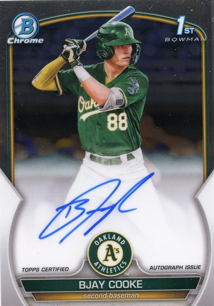 2023 Bowman Chrome 1st - Prospect Autographs Bjay Cooke #CPA-BCE (AU, RC)