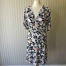 Joe Browns Floral Bird Tea Dress Flare Floaty Wrap Size 12