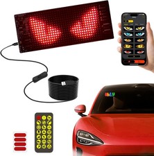 Dynamic LED Devil Eye Lights for Car Motorcycle Windshield, 7"X3" Colorful Flexi