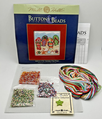 Mill Hill Buttons Beads Holiday Flip Flops Christmas Beach Cross Stitch Kit