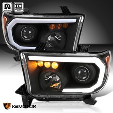 Fits 2007-2013 Toyota Tundra 08-17 Sequoia Black Projector Headlights Led Signal