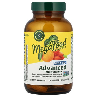 MegaFood Multi for Men 40   120 Tablets Dairy-Free, Gluten-Free, Kosher, NSF