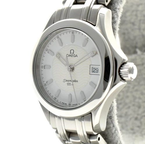 [ MINT ] Omega Seamaster 120m Cal.1424 596.1502 White 28mm Ladies Watch JAPAN