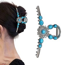 Flower Rhinestone Metal Hair Claw Clips for Women Camellia Floral Claw Clip L