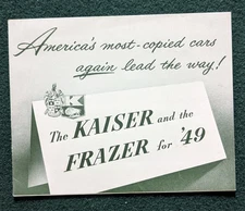 Vintage 1949 Kaiser Dealer Brochure