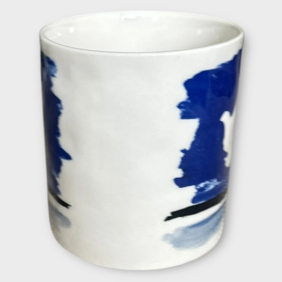 Taza de té café Anthropologie taza Magique Dove pájaro melange azul negro blanco Foto 4 de 4