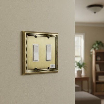 Transform Your Home with Heavy Duty Antique Brass Wall Plate Cover - Double Size
