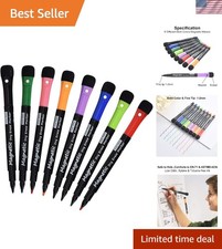 8 Pack Low Odor Whiteboard Markers with Erasers - Ideal for Classroom Fun