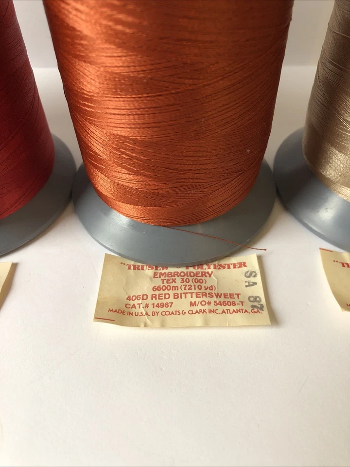 Lot of 4 - Coats & Clark Trusew Polyester Embroidery Thread 7200 YD. Spools 30WT - Image 4 of 4