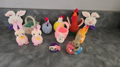 Vintage Easter Crochet Chicken Egg Cover/ Decorations Lot of 12 Old.