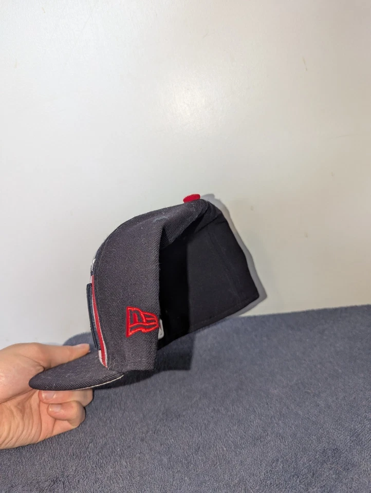 New Era New York Yankees 59Fifty Fitted Hat Size 7 1/4 USA Flag Logo Blue Wool - Image 3 of 4