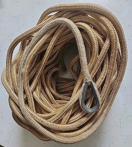 Used Marine Grade Braided Rope 3/4" x 180 ft Gold Dock Line 