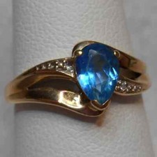 2Ct Pear Lab-Created London Blue Topaz Halo Ring 14K Yellow Gold Plated