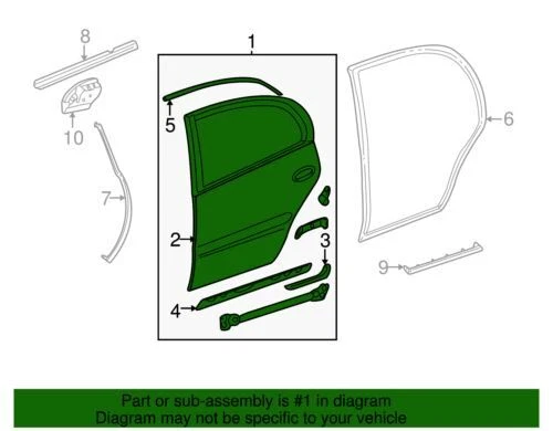 Puerta trasera lateral pasajero original GM 2000-2011 Cadillac DTS Deville 15949965 Foto 2 de 2