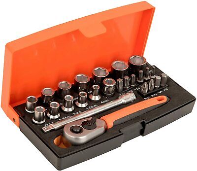 Bahco SL25 Socket Tools Set 25 Piece 1/4 " With Small Neat Case *New