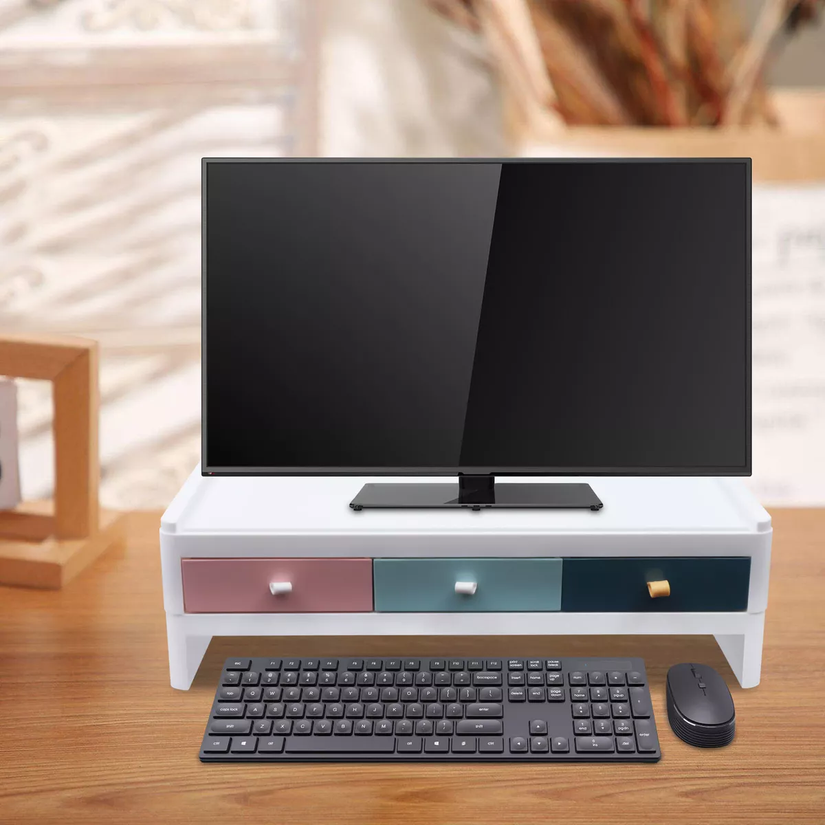 White monitor 2024 stand with storage