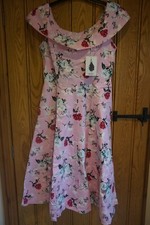 MUXXN Women's 1950's Vintage Boat Neck Swing Dress - Pink Rose