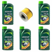 MotoröL ÖLfilter MF401 Set 10W40 5 Liter FüR Honda CBX Kawasaki ZZR Yamaha XJR