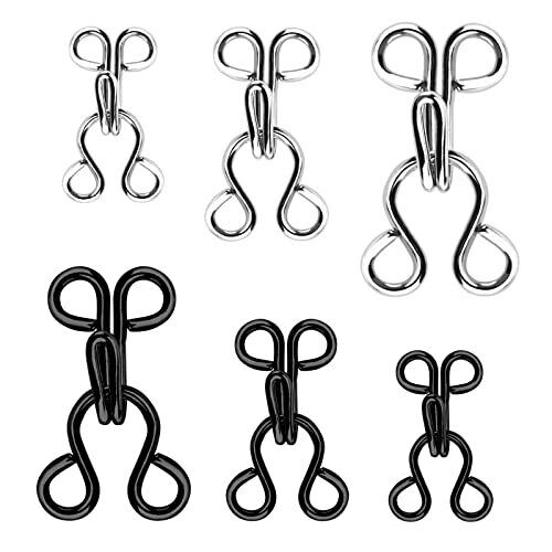 60 Set Sewing Hook and Eye Latch for Clothing, Bra Hooks