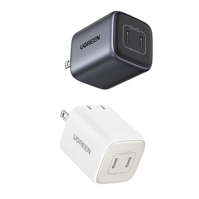 UGREEN Nexode 45W USB C Charger Black Bundle with 45W USB C Charger White
