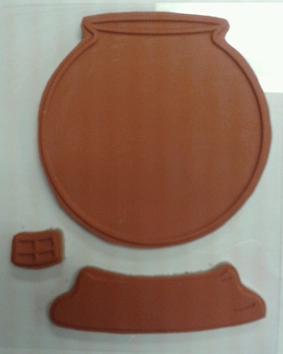 Snowglobe / Goldfish bowl cling mounted rubber stamp