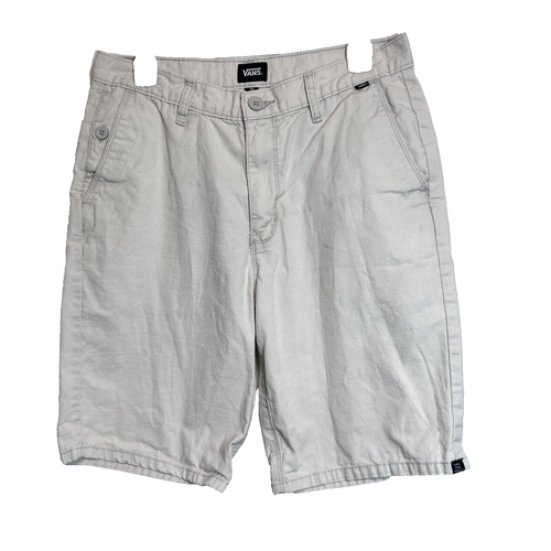 Vans Off The Wall 20" Chino Skater Shorts Size 30 Greige 10" Inseam 100% Cotton - 第 1/12 張圖片