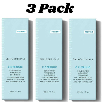 3 Pack SkinCeuticals C E Ferulic With 15% L-ascorbic Acid Serum - 1 fl oz- New