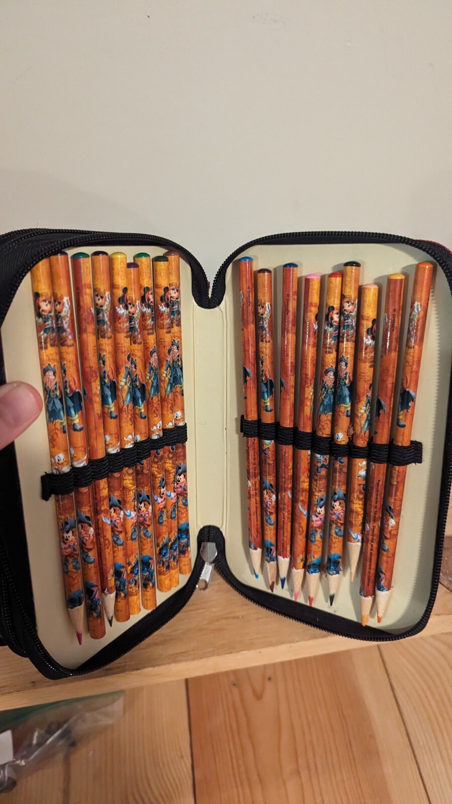Pencil Case Mickey Mouse Pirates of the Caribbean Disney Parks Zippered COMPLETE