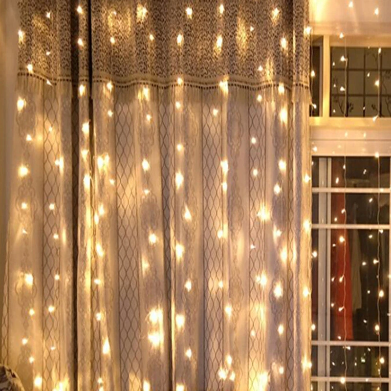 3x3m 320 LED Icicle fairy Curtain String light Waterfall Flowing water lamp