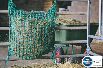 Heunetz Tasche Konege, Breite 1,50m, MW 3cm, 5mm XS Kordel, Futternetz