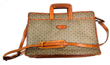 Vintage Wings Leather and Coated Canvas Portfolio Attaché Bag