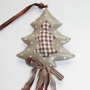 Deko Anhanger Tannenbaum Weihnachtsbaum Metall Stoff Beige Braun Weihnachten Ebay