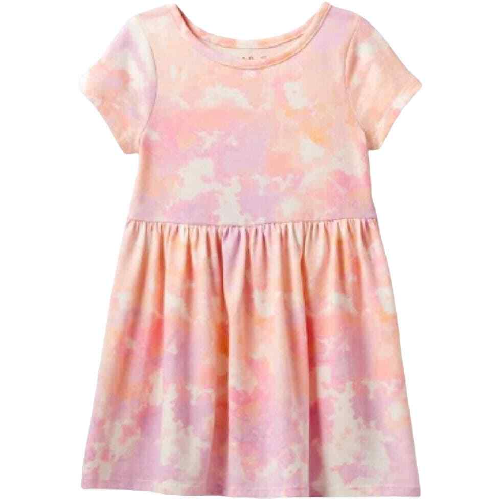 Toddler Girls' Printed Knit Short Sleeve Dress - Cat & Jack Light Pink 5T