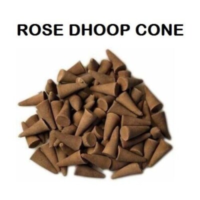 INDIAN ROSE DHOOP INCENSE CONE meditation PUJA + FREE SHIP 100GM