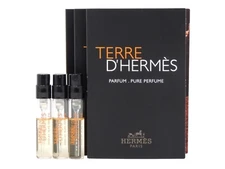 HERMES TERRE D'HERMES PARFUM PURE PERFUME 2.0ml .06oz x 3 COLOGNE SPRAY SAMPLES