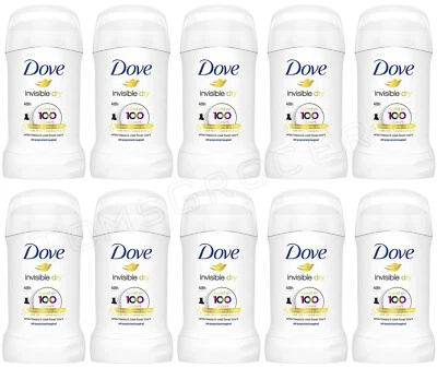 10 DOVE Invisible Dry Anti Marks Deodorant 48h Antiperspirant Stick 40ml - Image 1 of 3